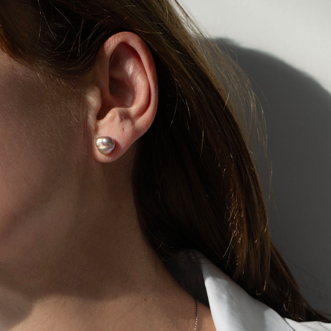 Boucles d'oreilles de perles keshi roses