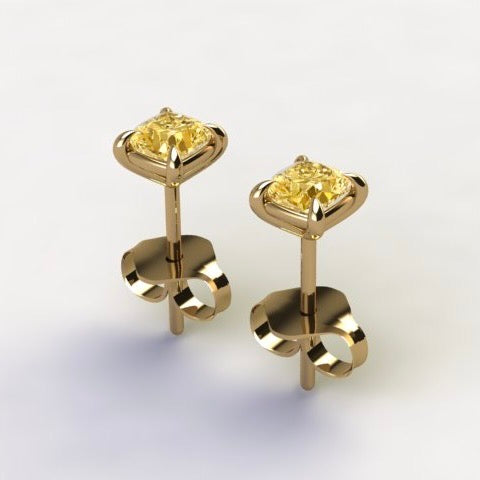 Boucles d'oreilles de diamants jaunes