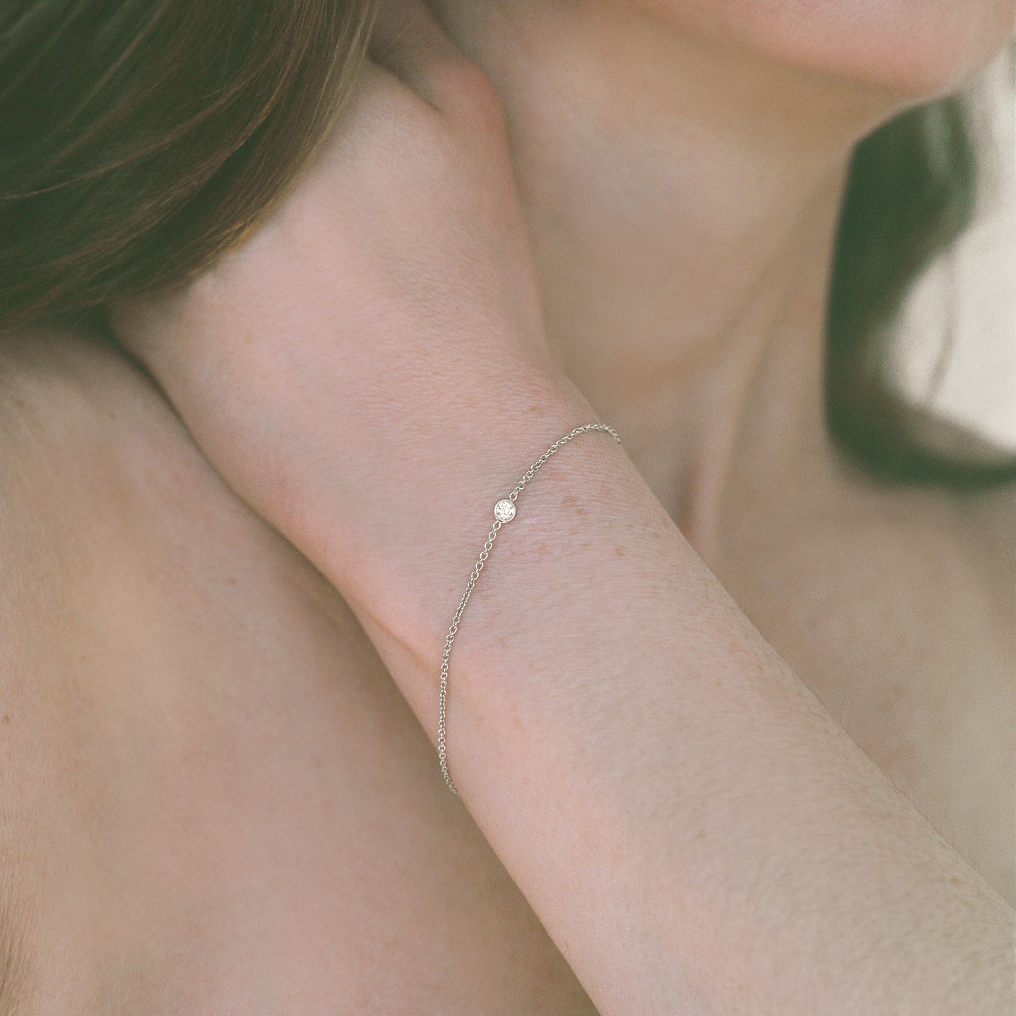 Bracelet de diamant solitaire