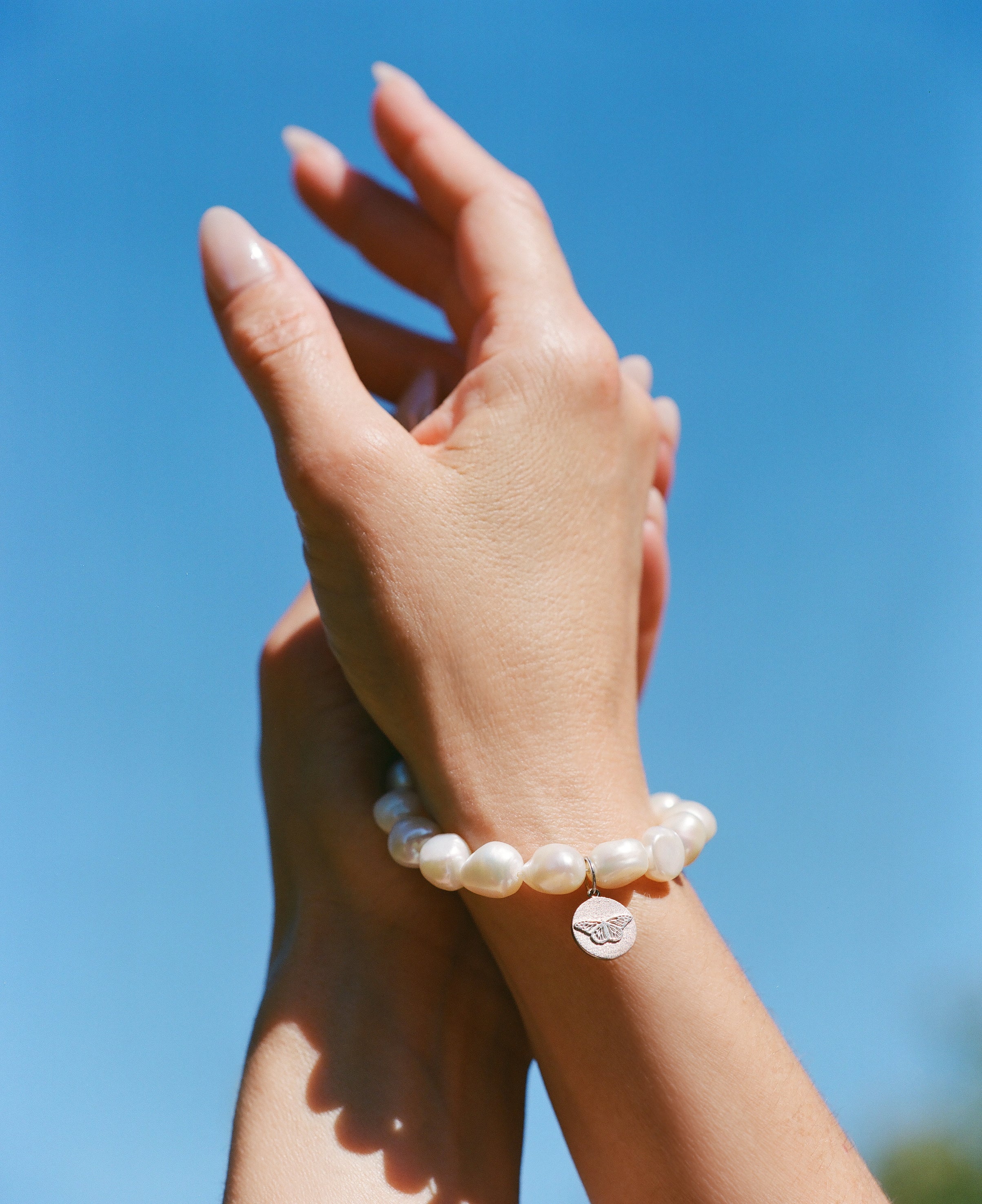 Monark White Freshwater Pearl Bracelet