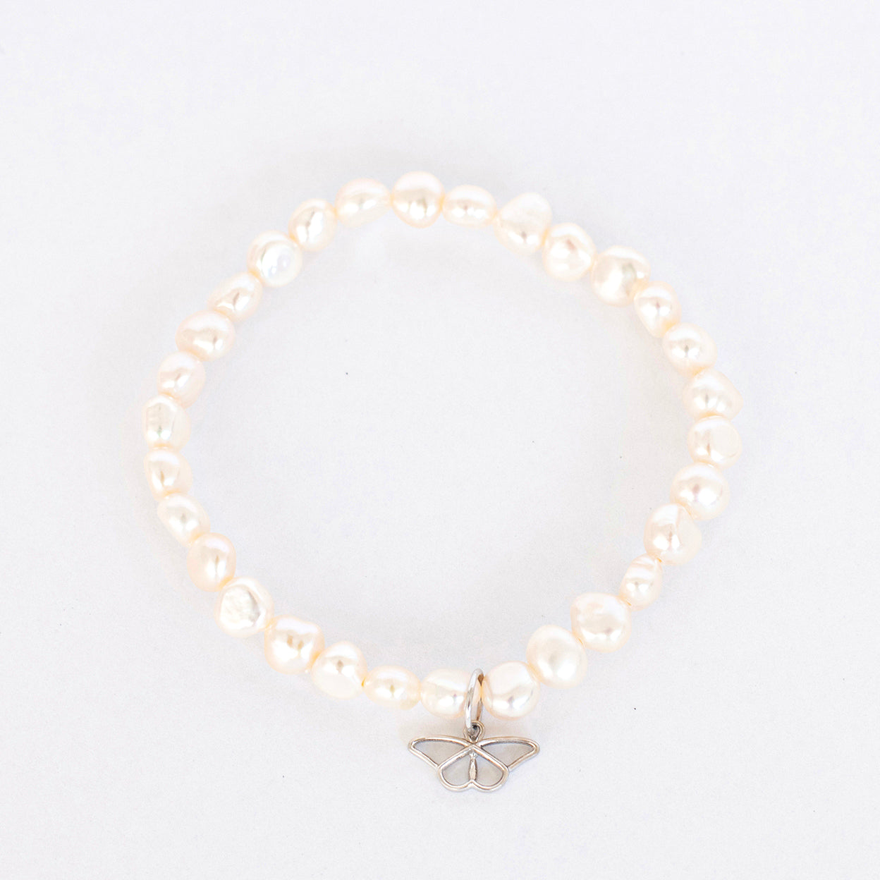 Monark Bracelet with White Freshwater Pearls