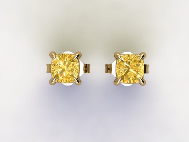 Boucles d'oreilles de diamants jaunes