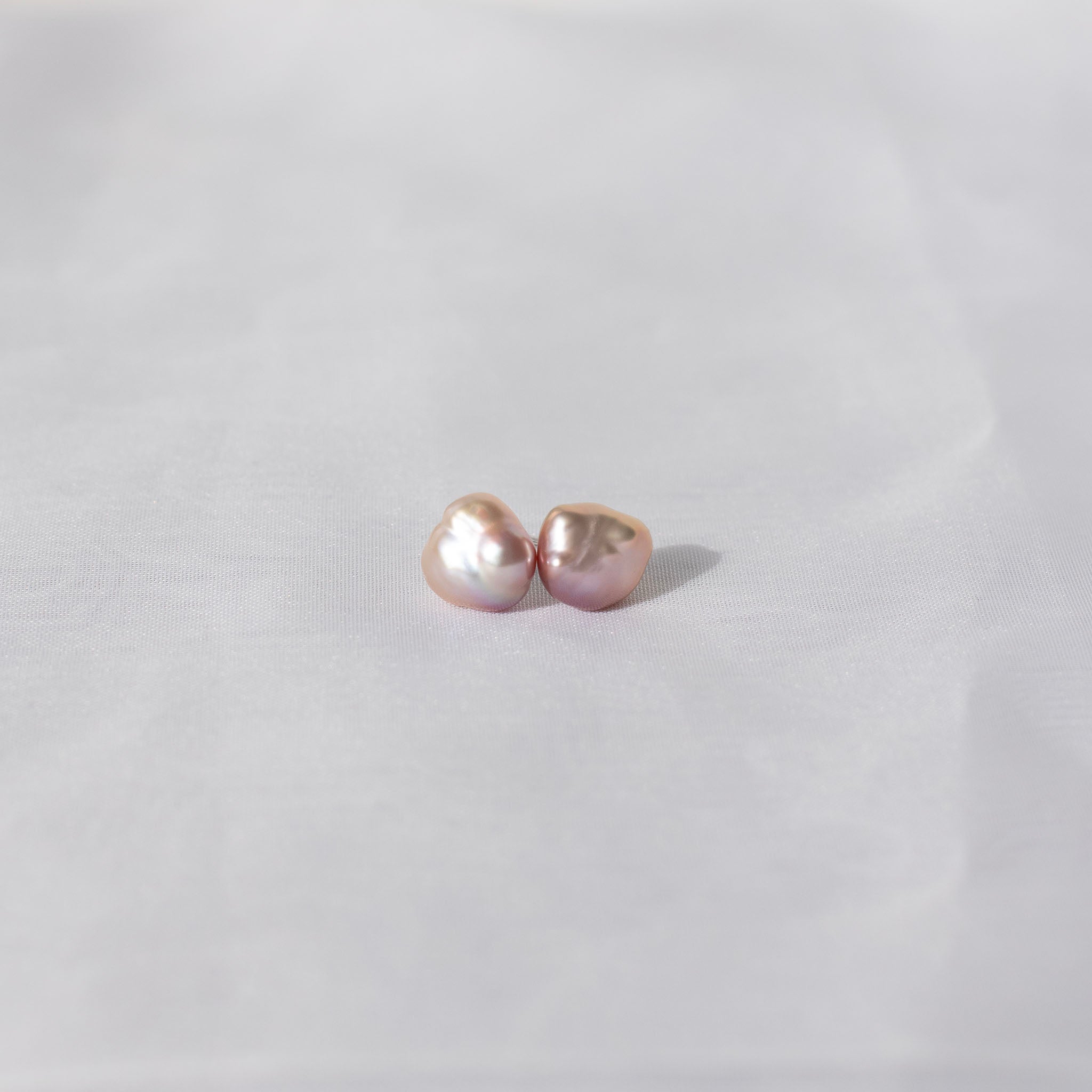 Pink keshi pearl earrings