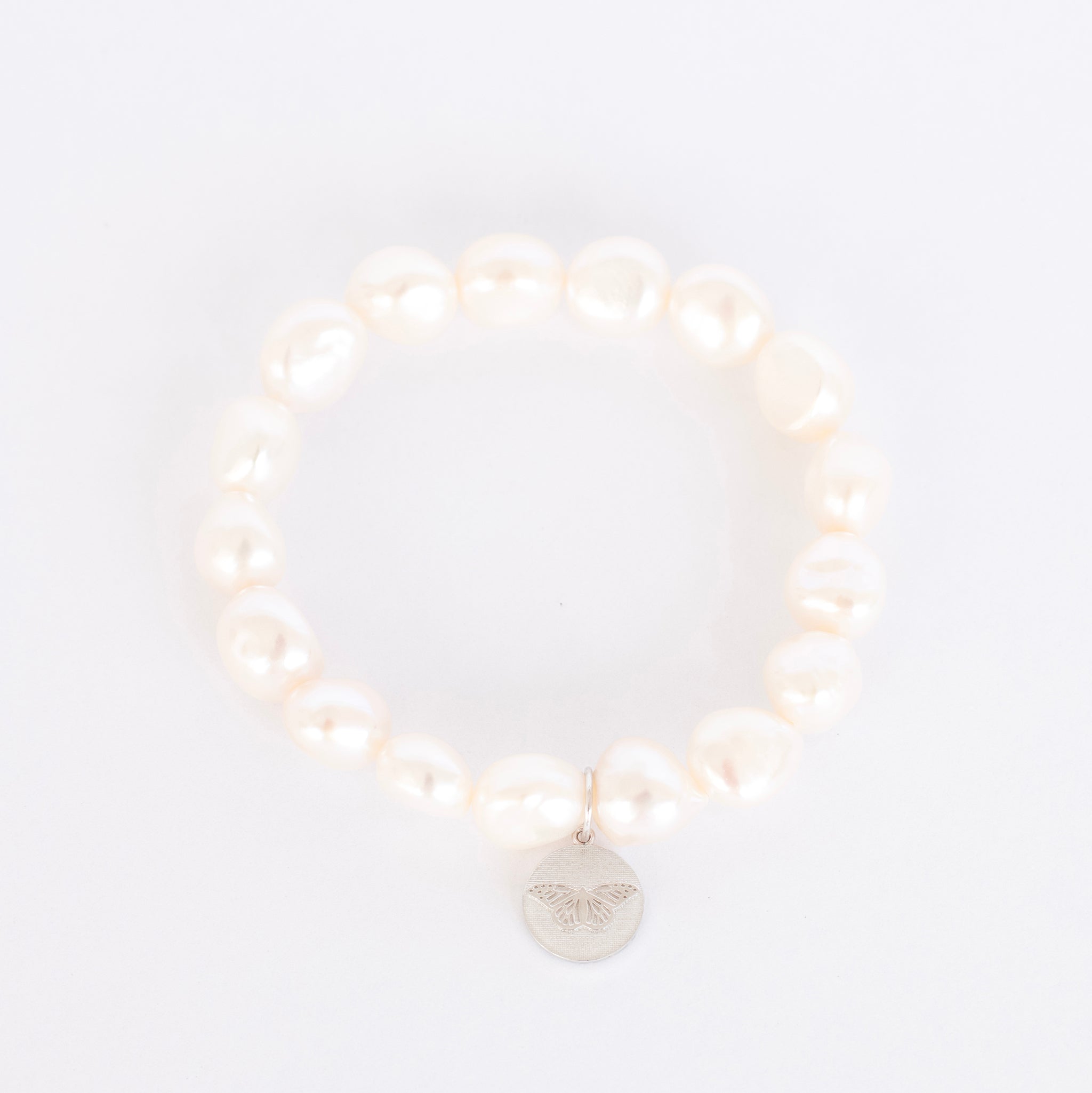 Bracelet Monark de perles d'eau douce baroques blanches