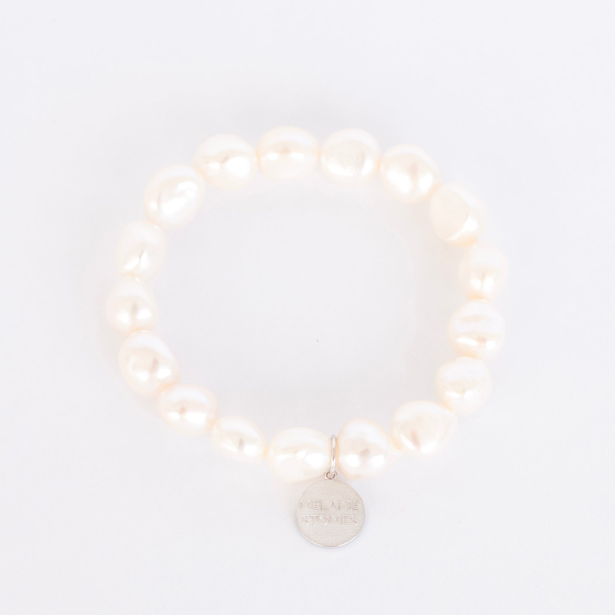 Bracelet Monark de perles d'eau douce baroques blanches