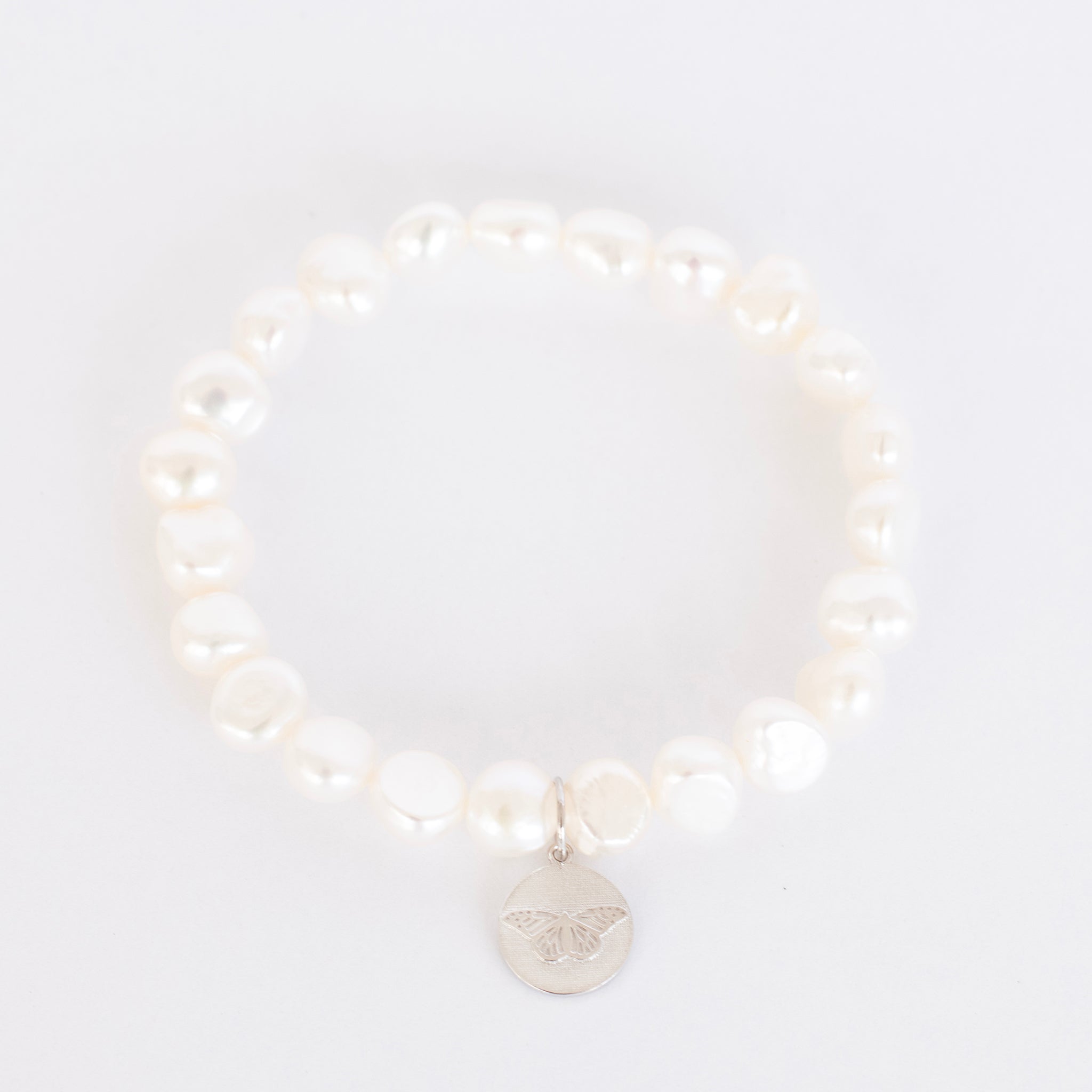 Bracelet Monark de perles d'eau douce baroques blanches