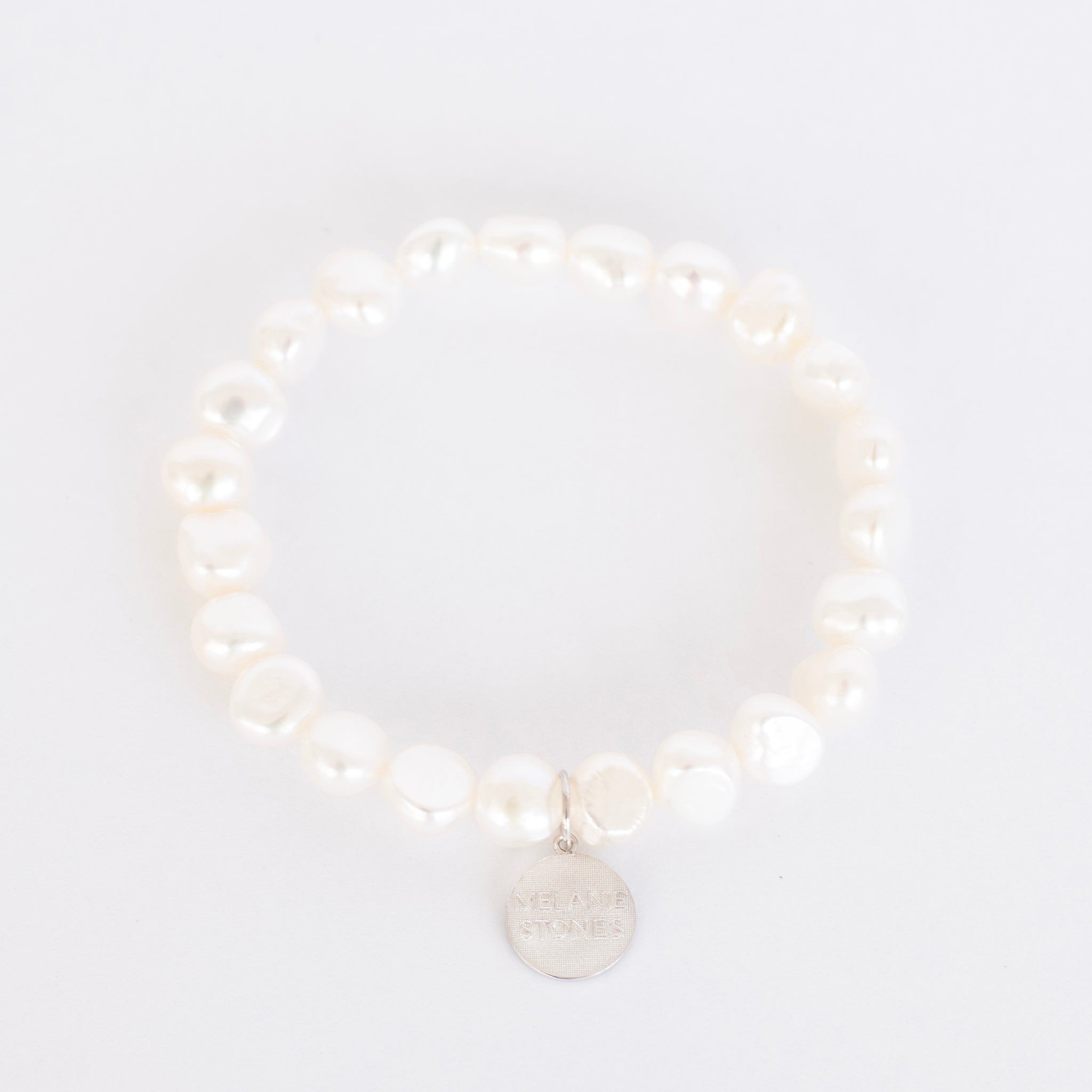 Bracelet Monark de perles d'eau douce baroques blanches