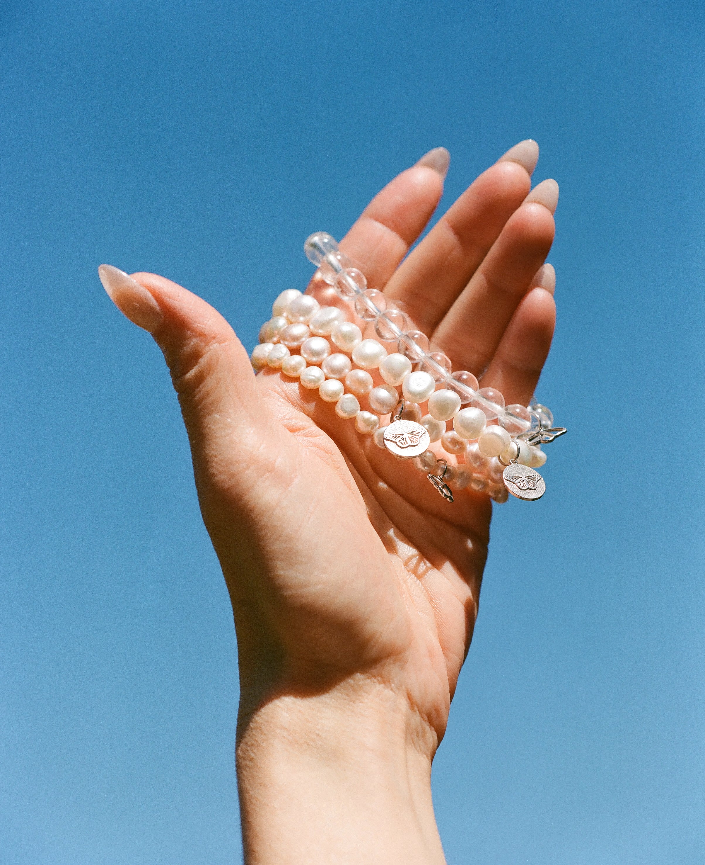 Quartz and Freshwater Pearl Bracelet