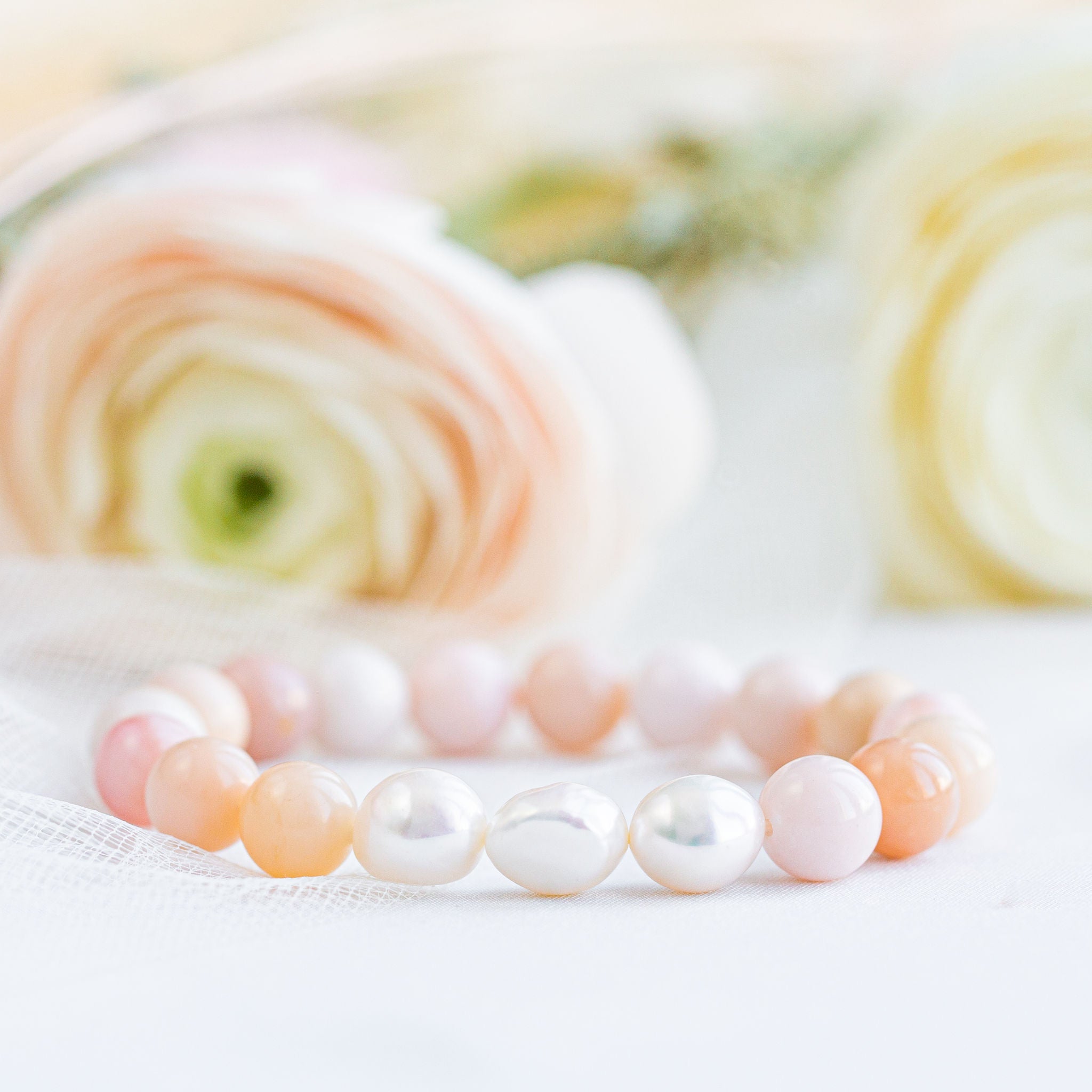 Quartz and Freshwater Pearl Bracelet