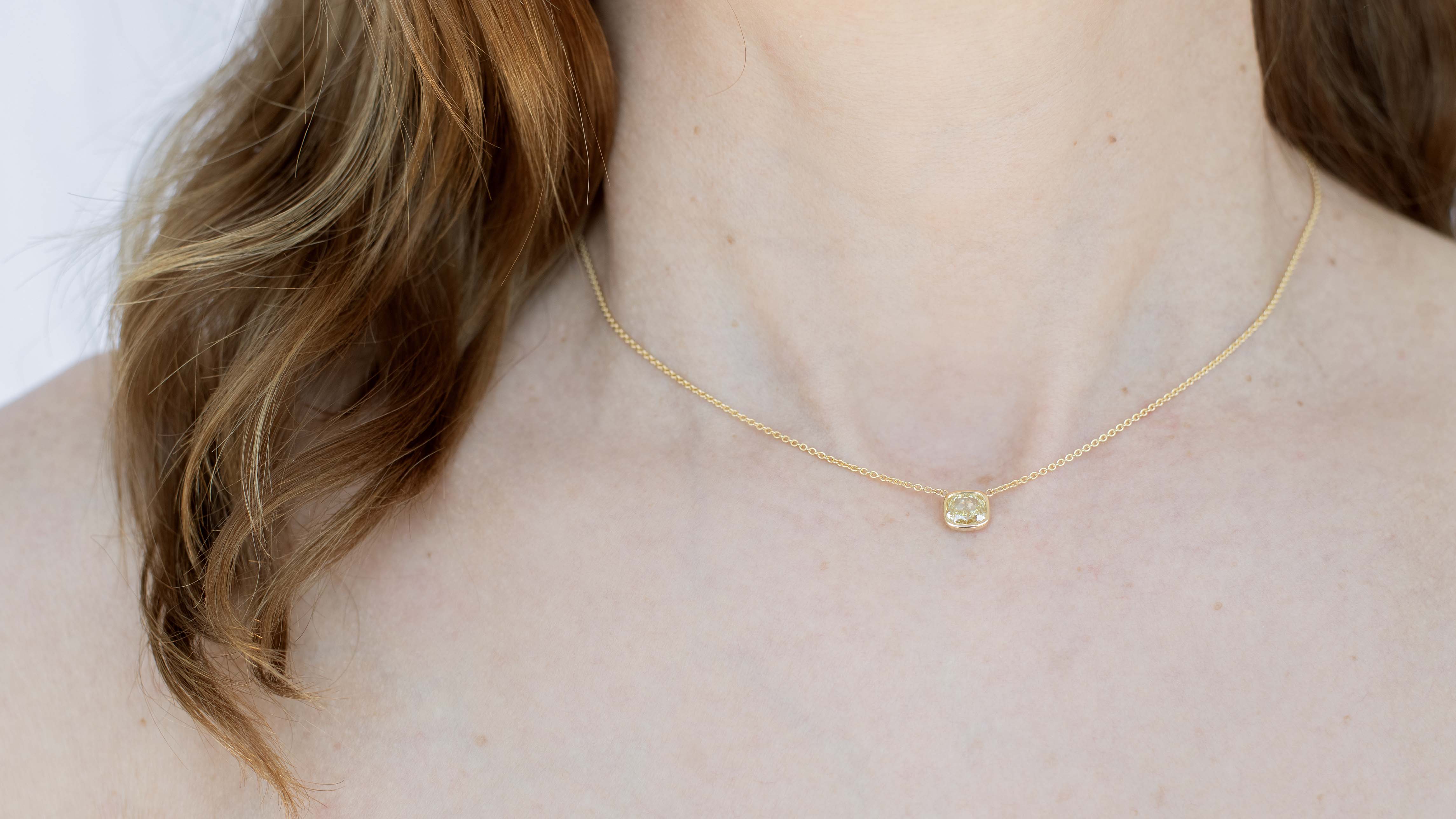 Yellow diamond necklace