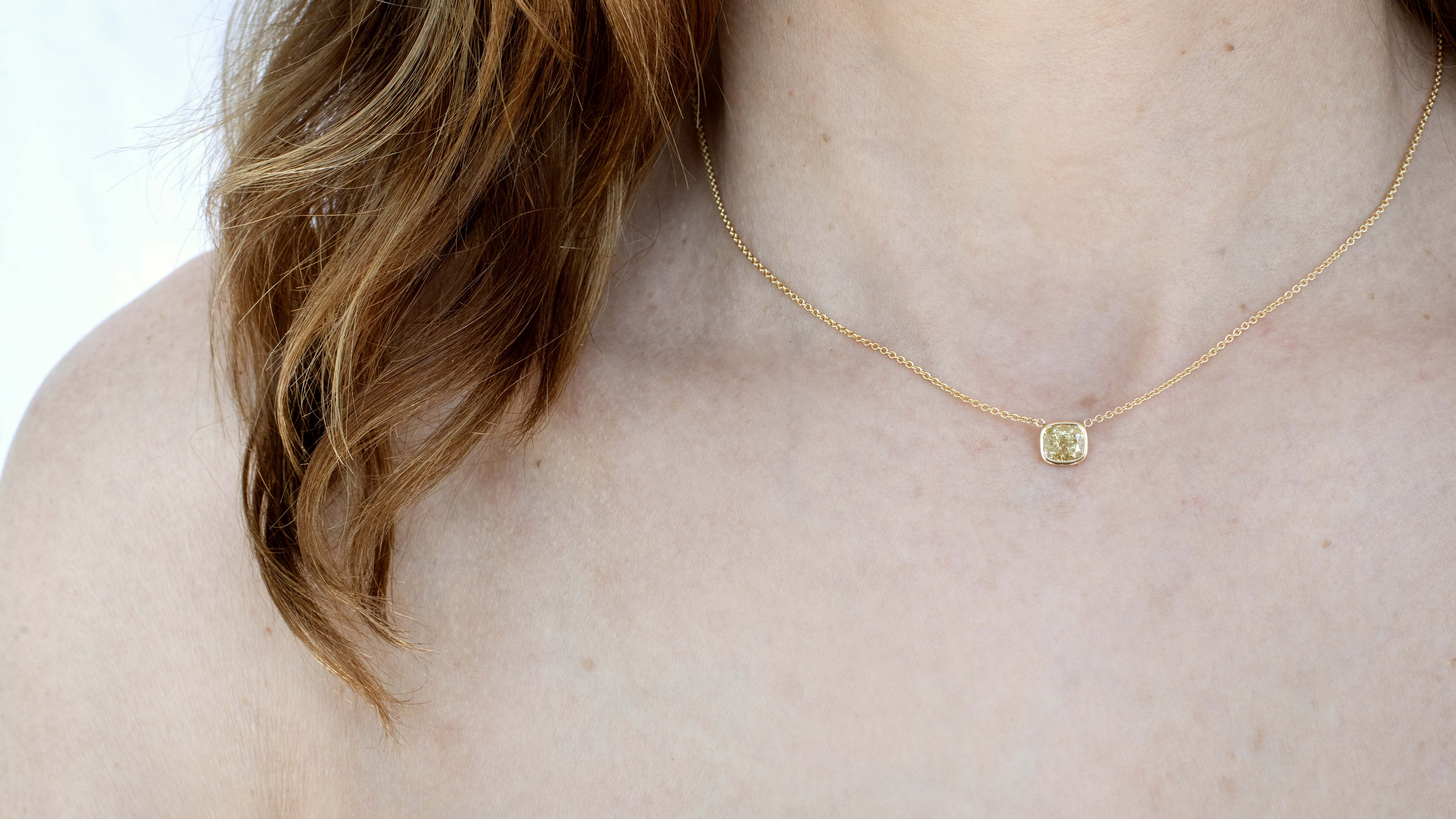 Yellow diamond necklace