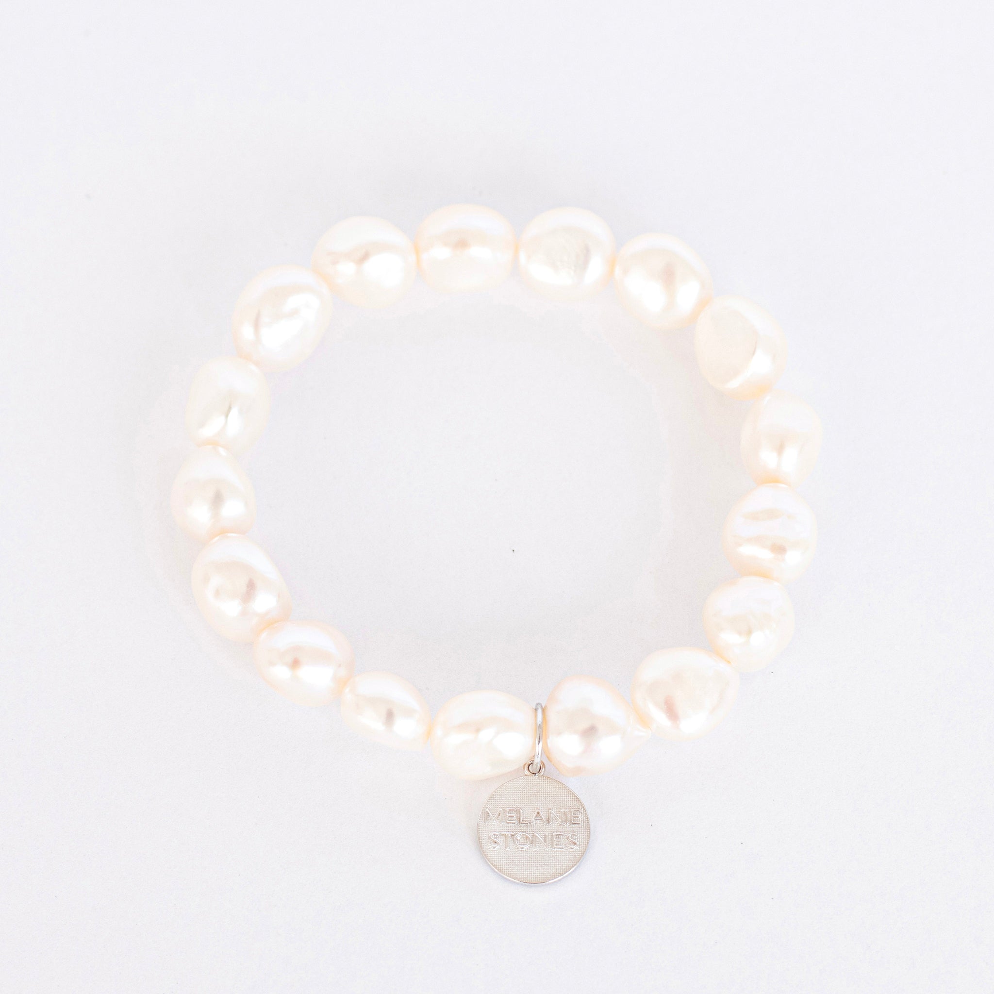 Bracelet Monark de perles d'eau douce baroques blanches