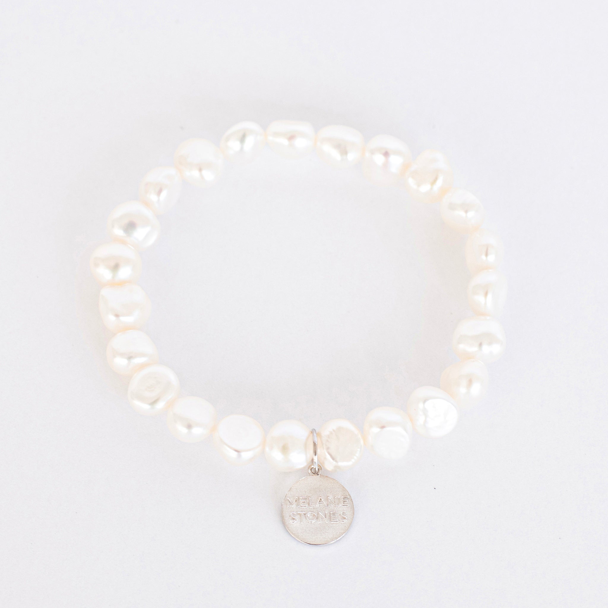 Bracelet Monark de perles d'eau douce baroques blanches