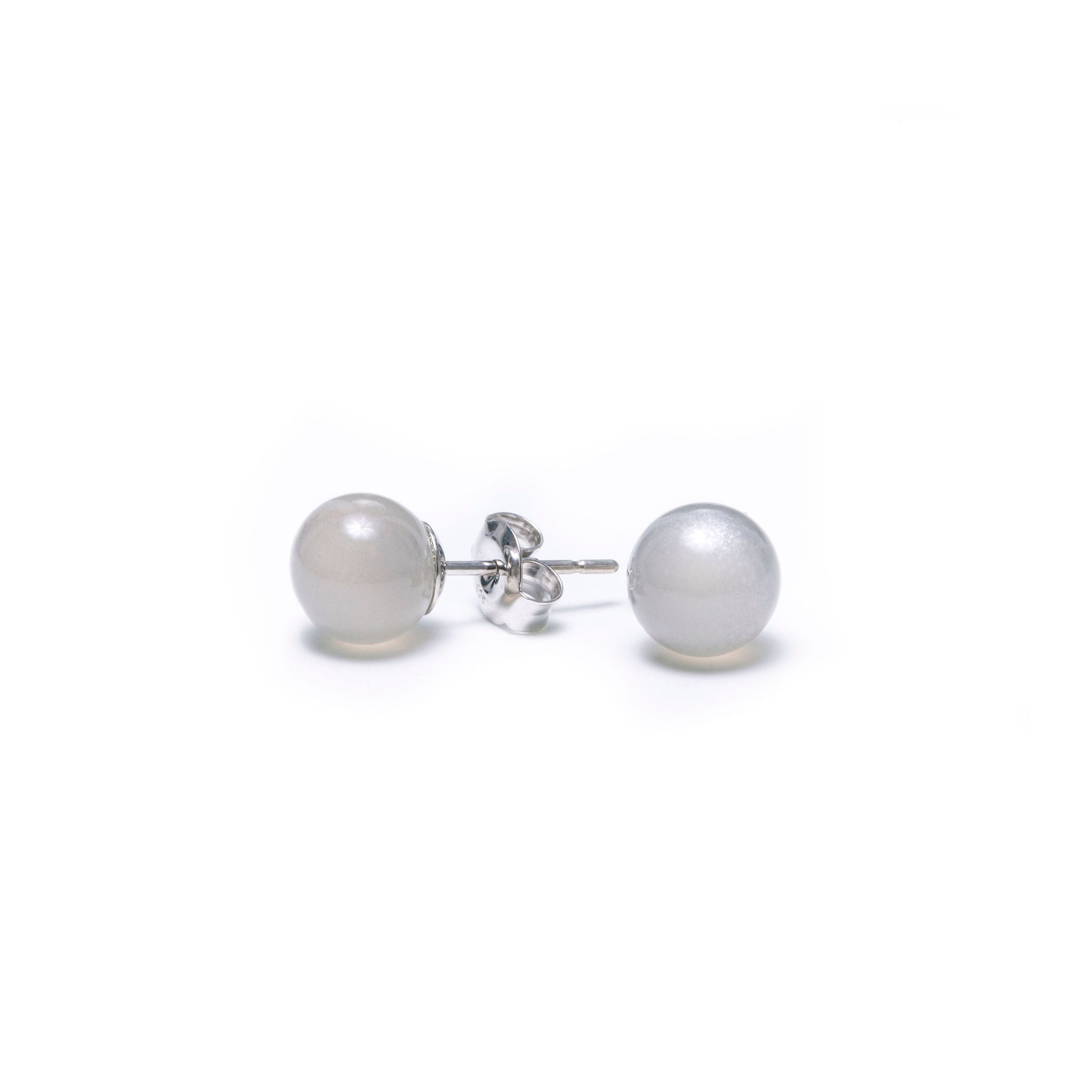 Boucles d'oreilles de pierre de lune grise