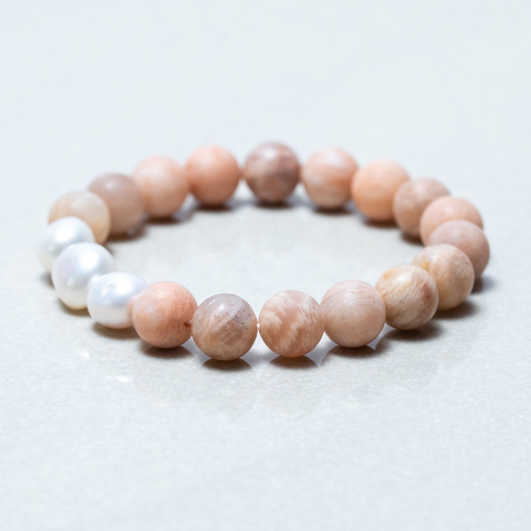 Moonstone and Freshwater Pearl Bracelet