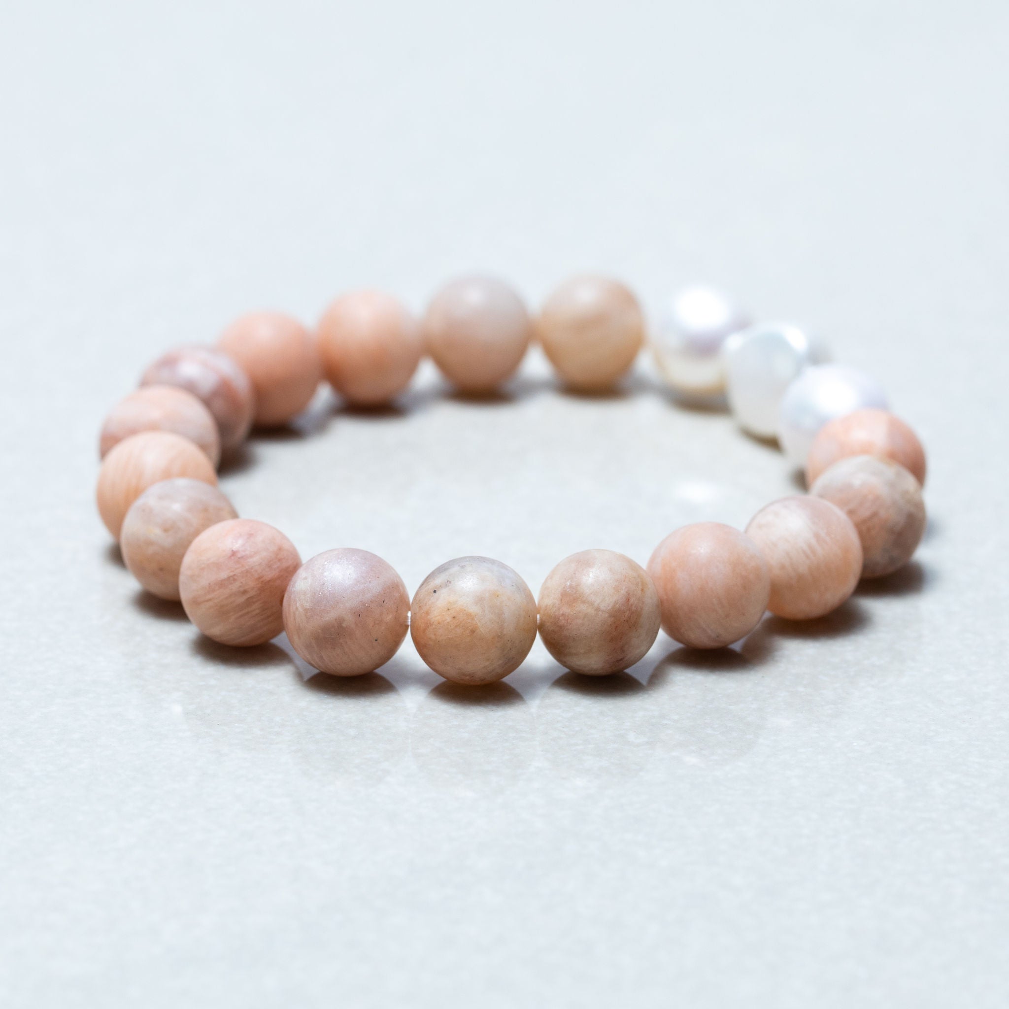 Moonstone and Freshwater Pearl Bracelet