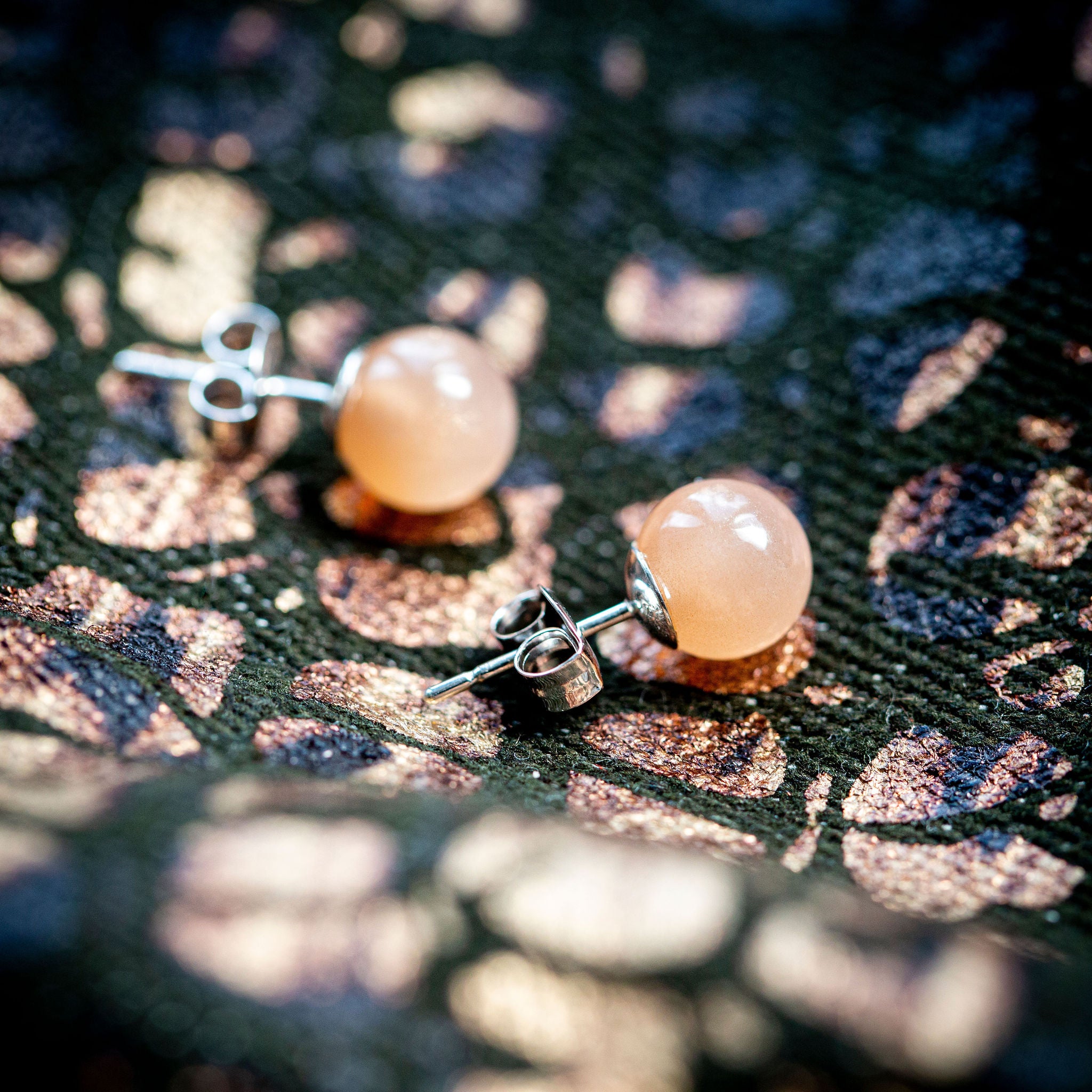 Peach Moonstone Earrings