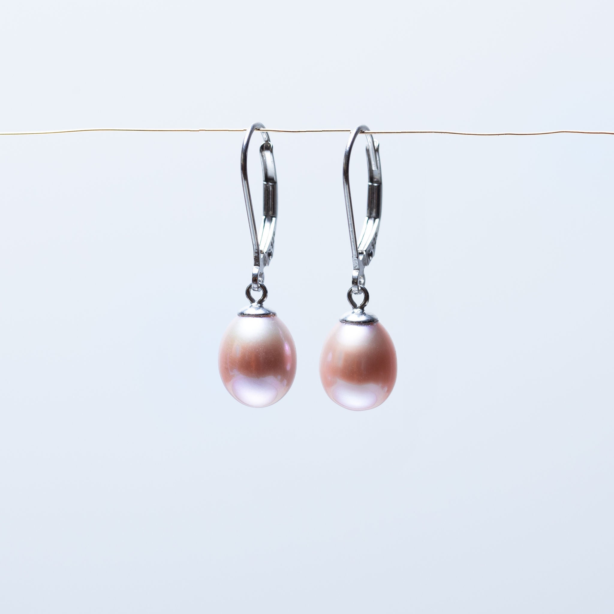 Boucles d'oreilles de perles d'eau douce roses