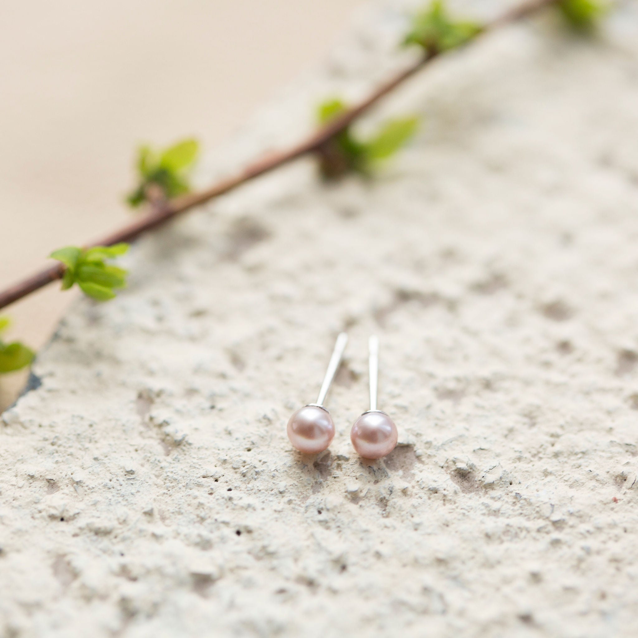 Boucles d'oreilles de perles d'eau douce roses