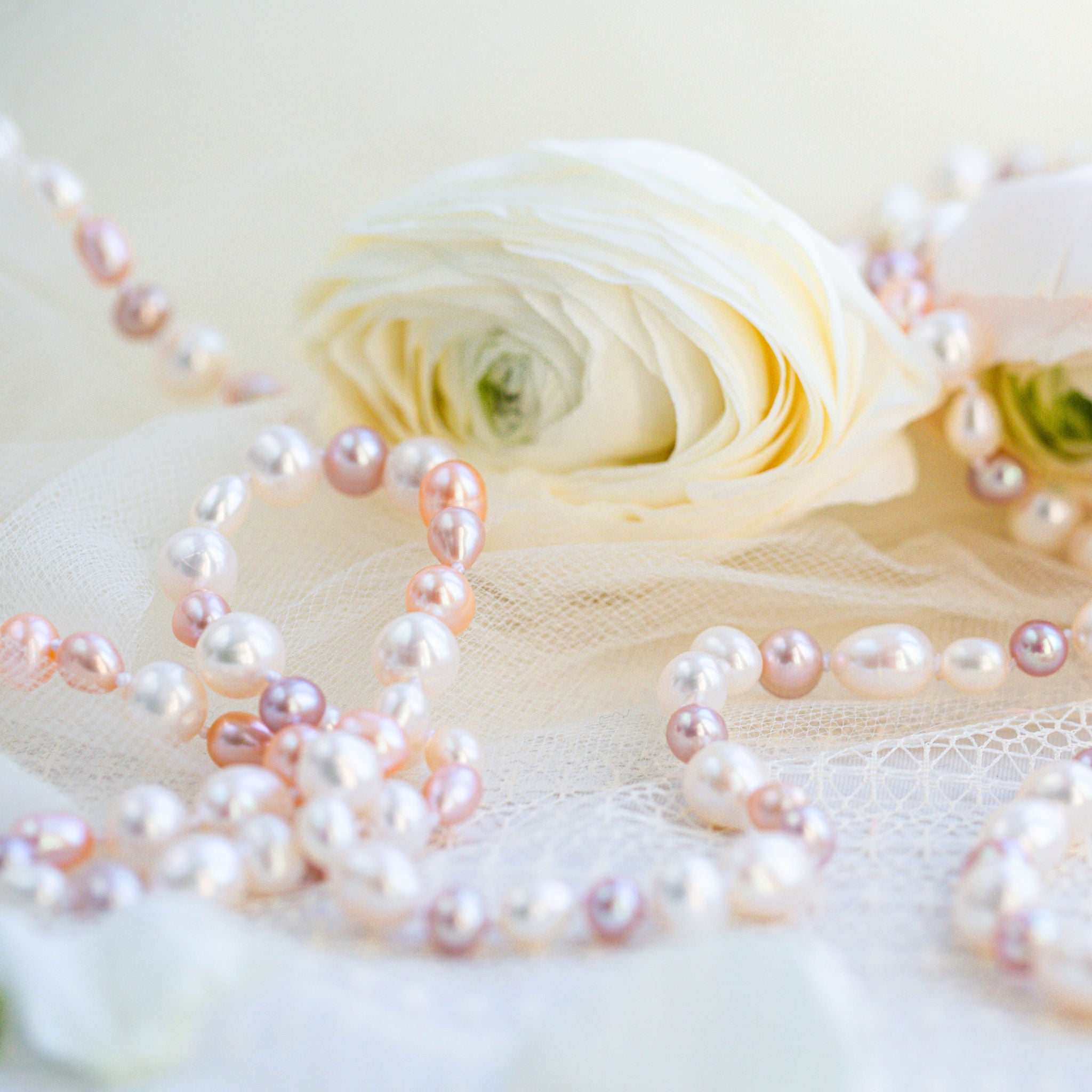 Multi-Pink and White Freshwater Pearl Necklace